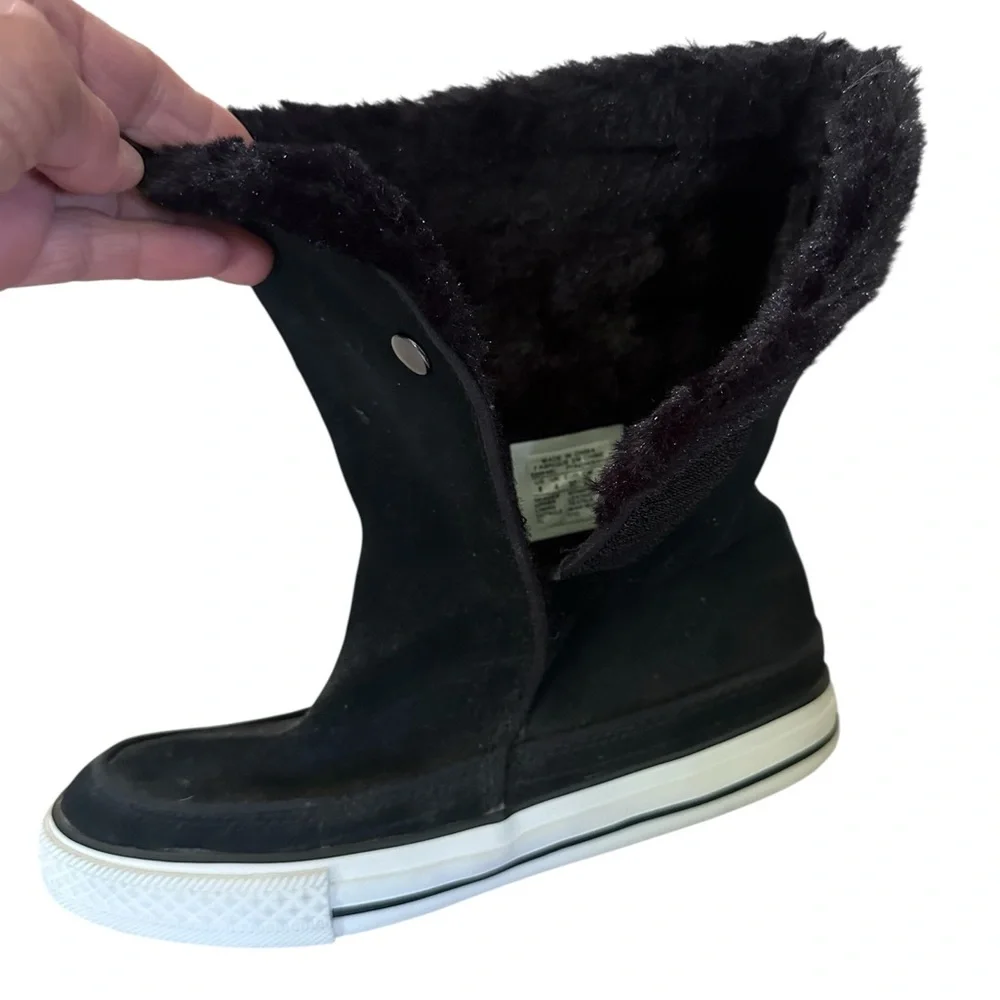 Converse All Star CT Beverly Black Suede Boots Women’s | Sherpa Lined | Sz 6